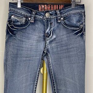 Hydraulic Lola Super Skinny Jeans 7/8 Embroidered Jeweled Denim